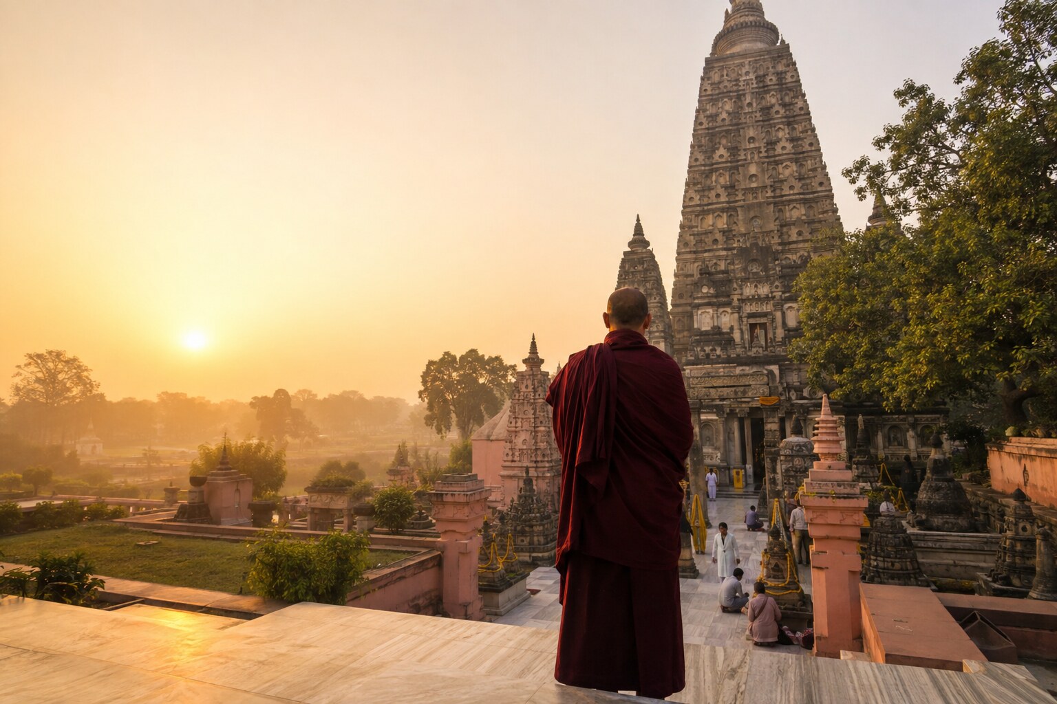 Buddhist Pilgrimage Tour at Mahabodhi Temple in Bodh Gaya