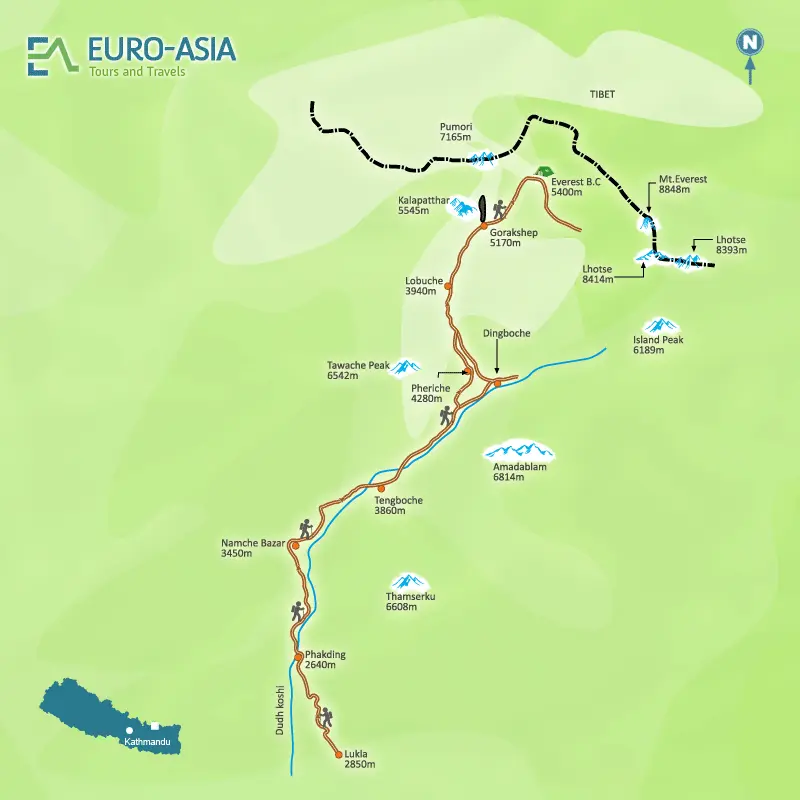 Everest Base Camp Trek Map