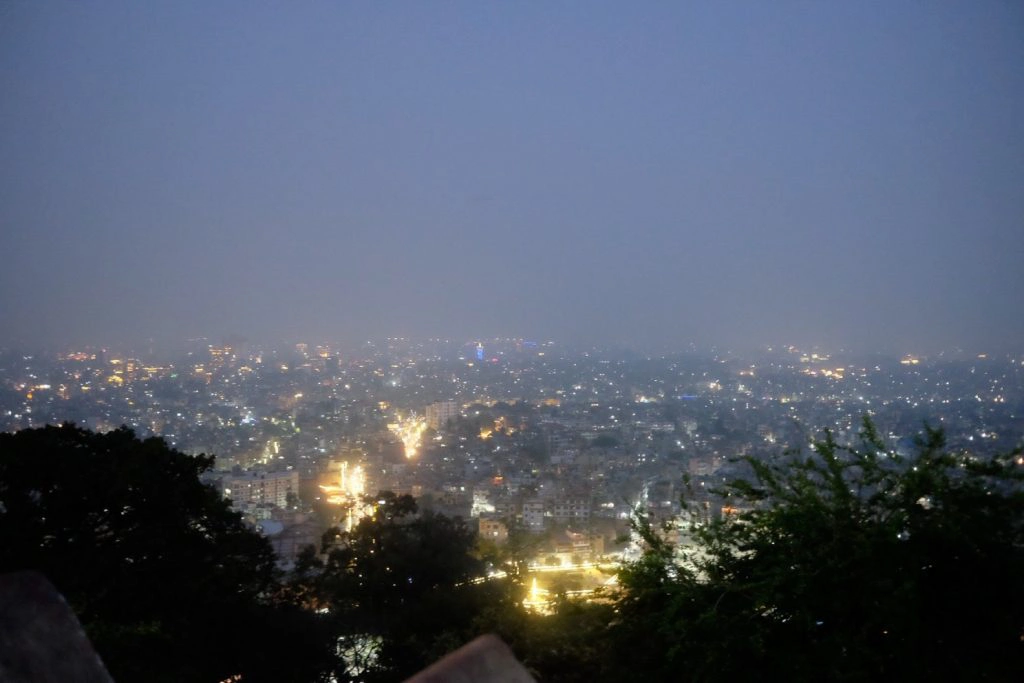 kathmandu covered by fog