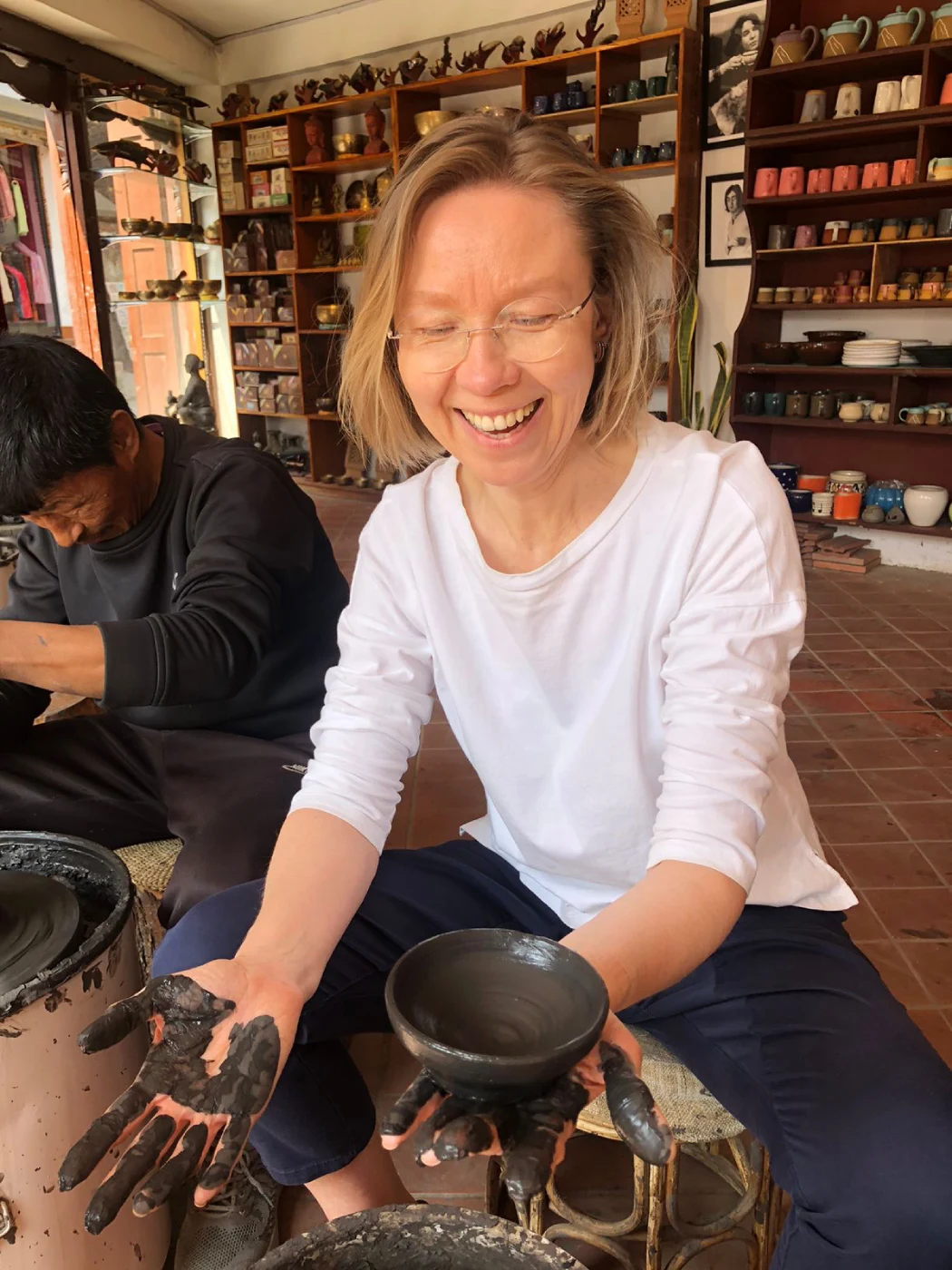 Happy pottery making