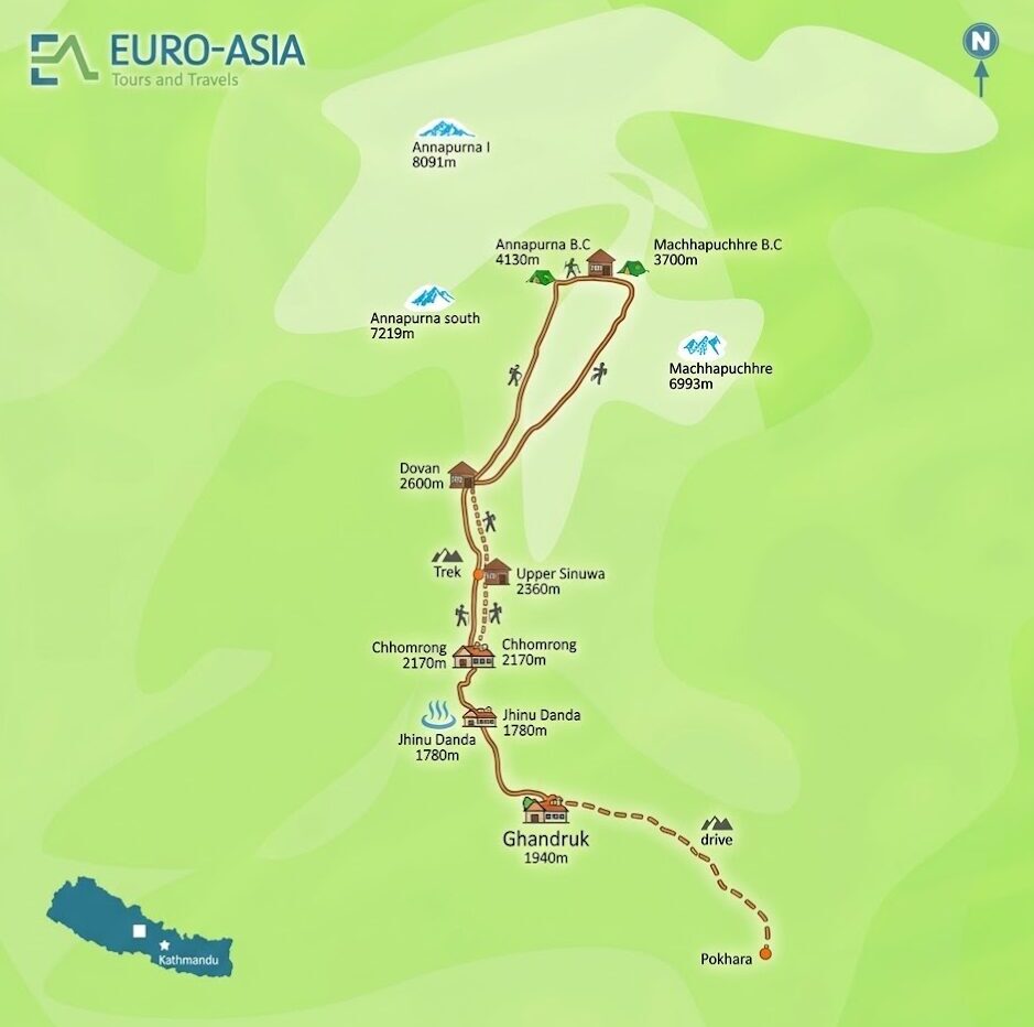 Annapurna Region Trek Map