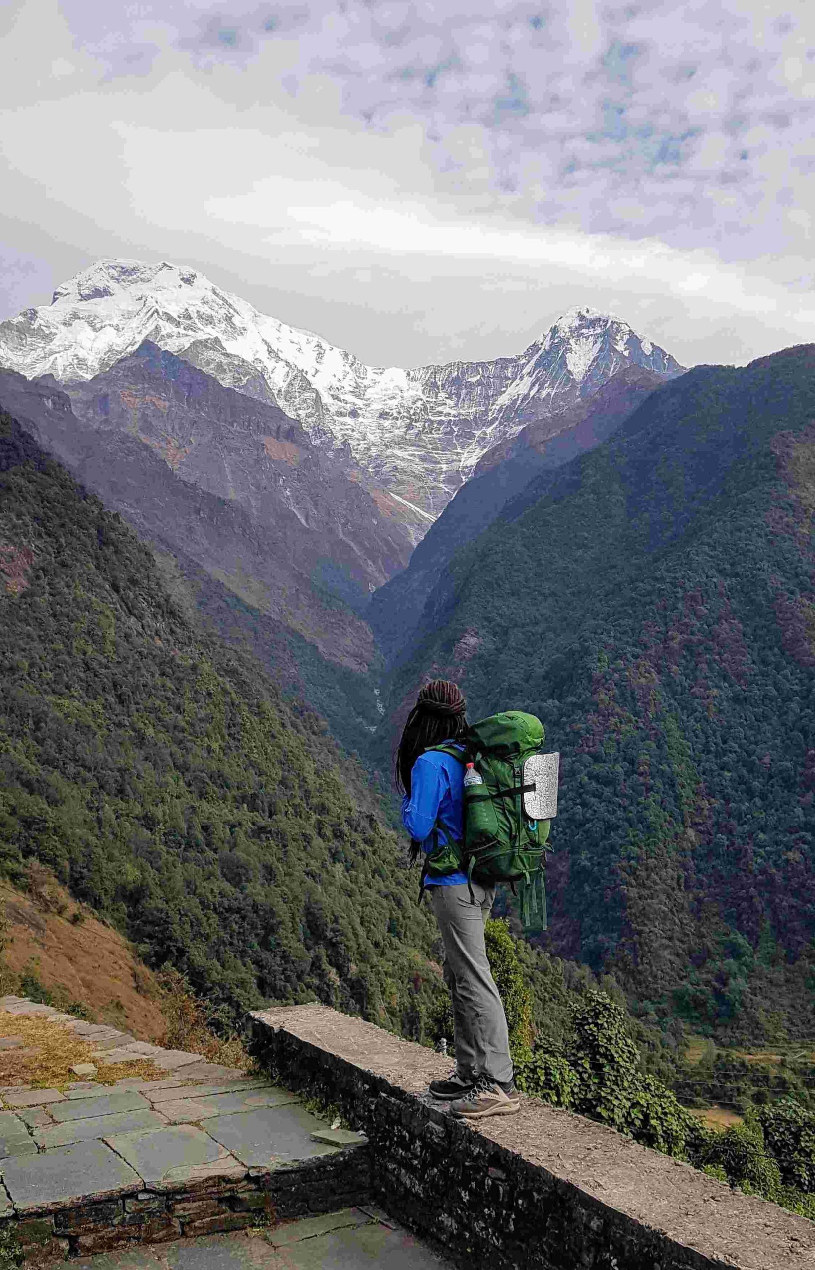 Woman trekking on the Mardi Himal Trek for Women in Nepal